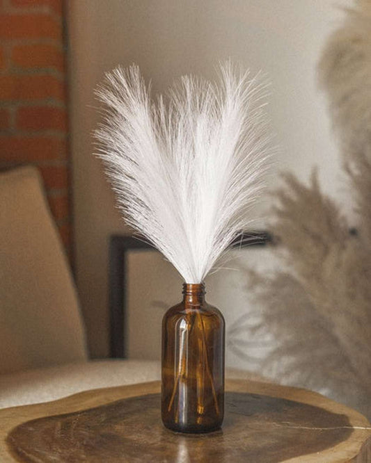 White Faux Mini Pampas Grass (3)